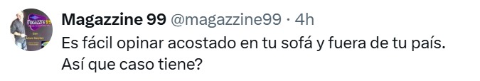 Fácil opinar desde su sofá