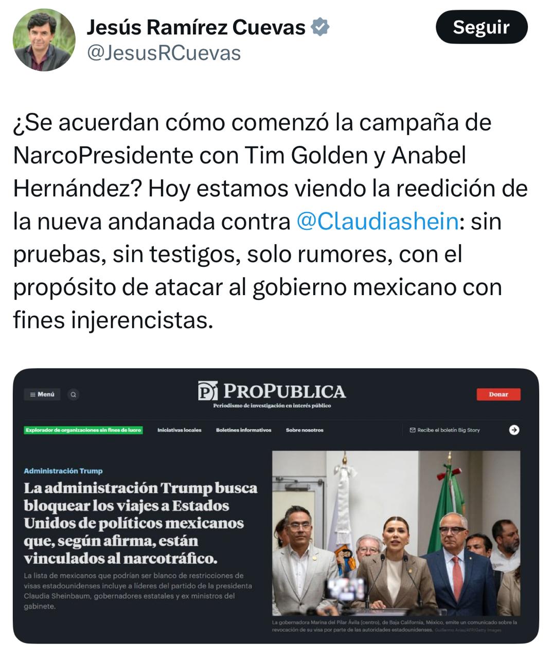Jesús Ramírez responde a Tim Golden