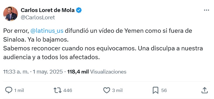 Loret de Mola se disculpa por Yemen