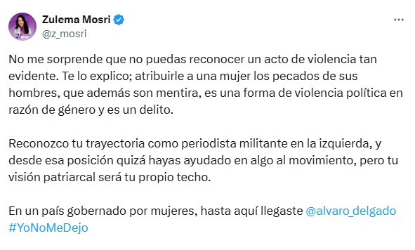 Magda Zulama amenaza a Álvaro Delgado