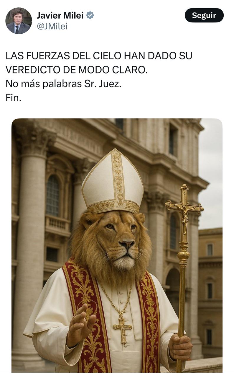 Milei felicita al papa León XIV