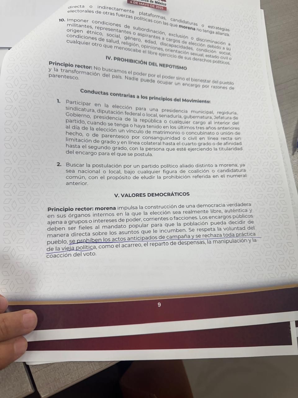 Morena y actos anticipados