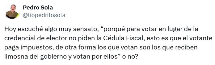Pedro Sola llama a presentar cedula fiscal 