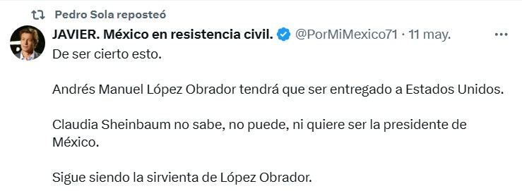 Pedro Sola X contra AMLO