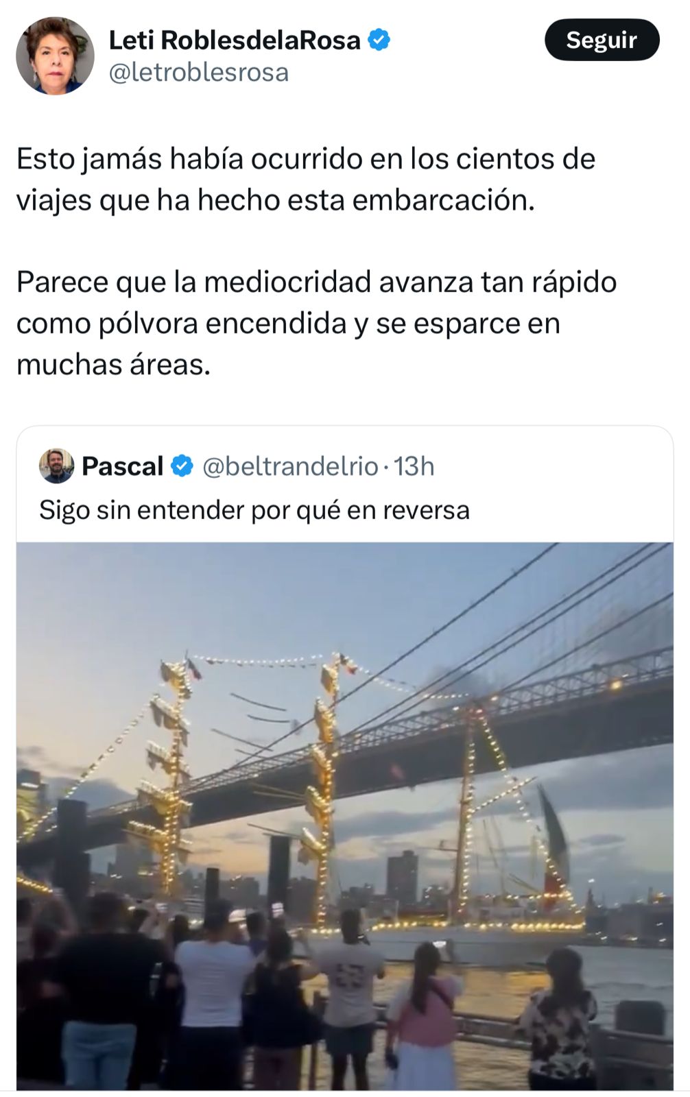 PRIAN se burla del accidente del buque Cuauhtémoc
