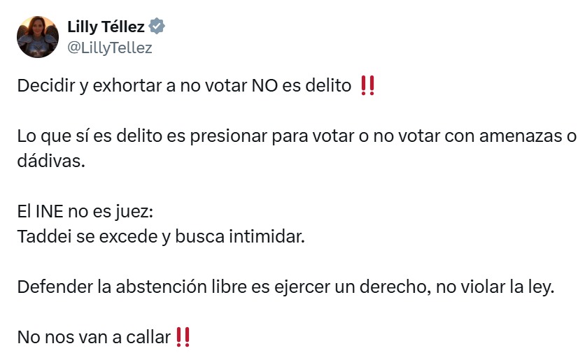 Publicación de Lilly Téllez