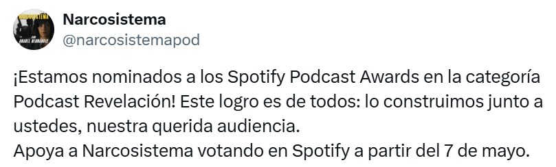 Publicación Narcosistema