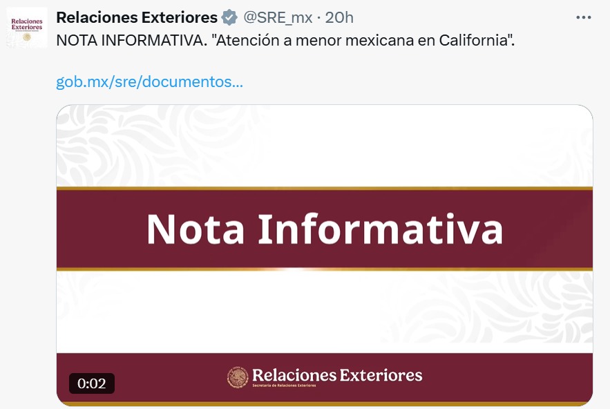 SRE responde caso Sofía