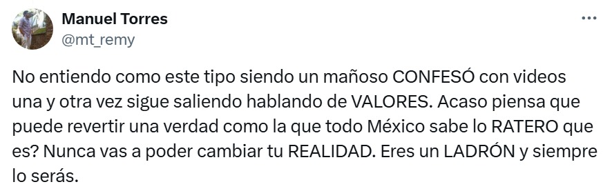 Usuarios tunden a Alito Moreno