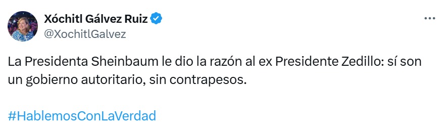 Xóchitl Gálvez en redes