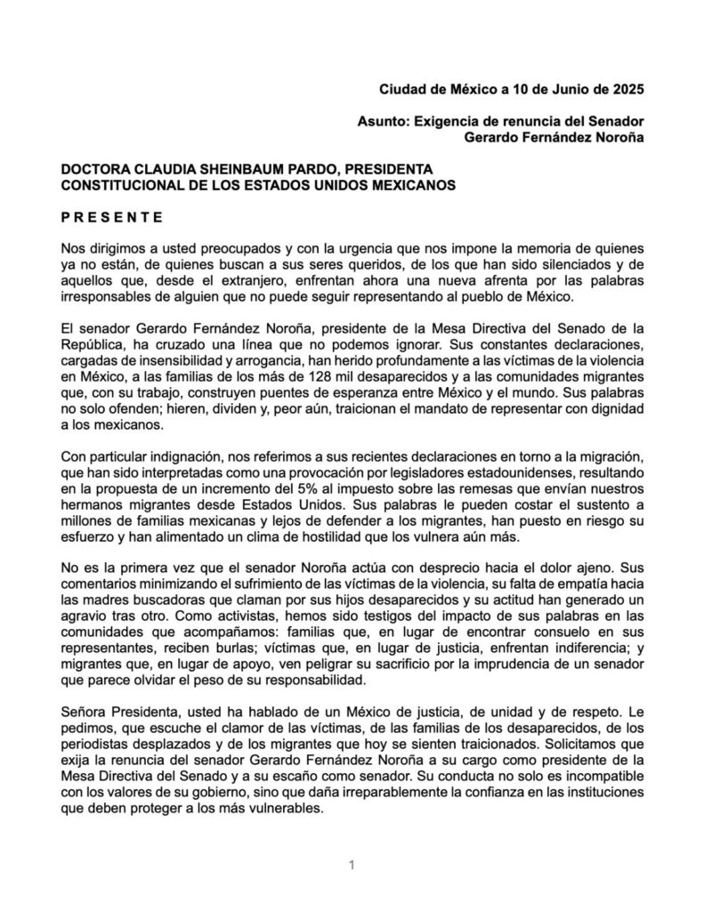 Activistas contra Noroña