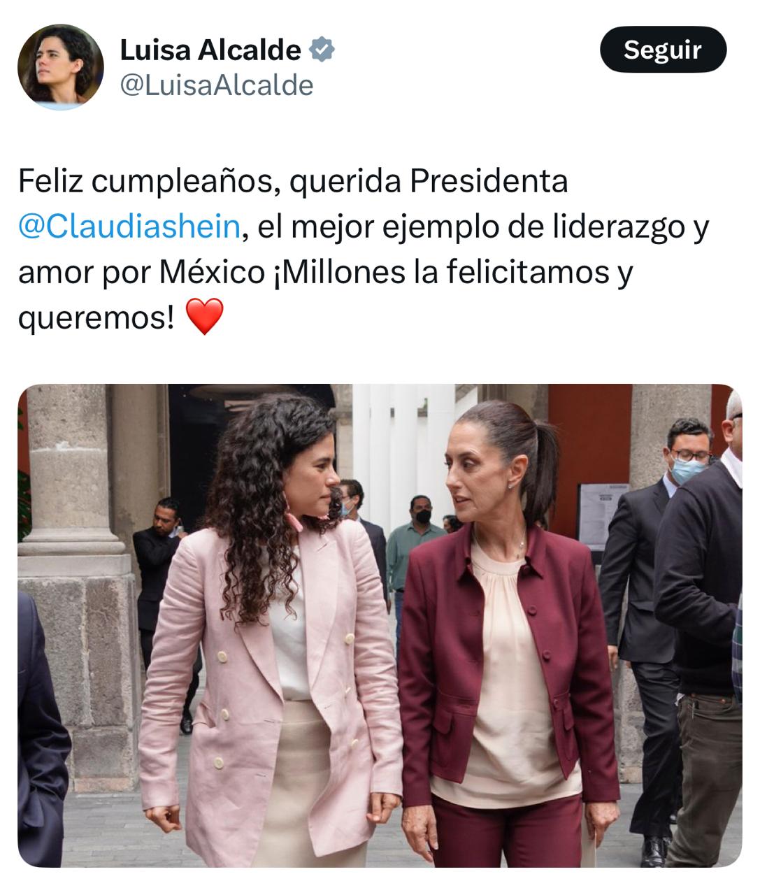 Alcalde felicita a Sheinbaum