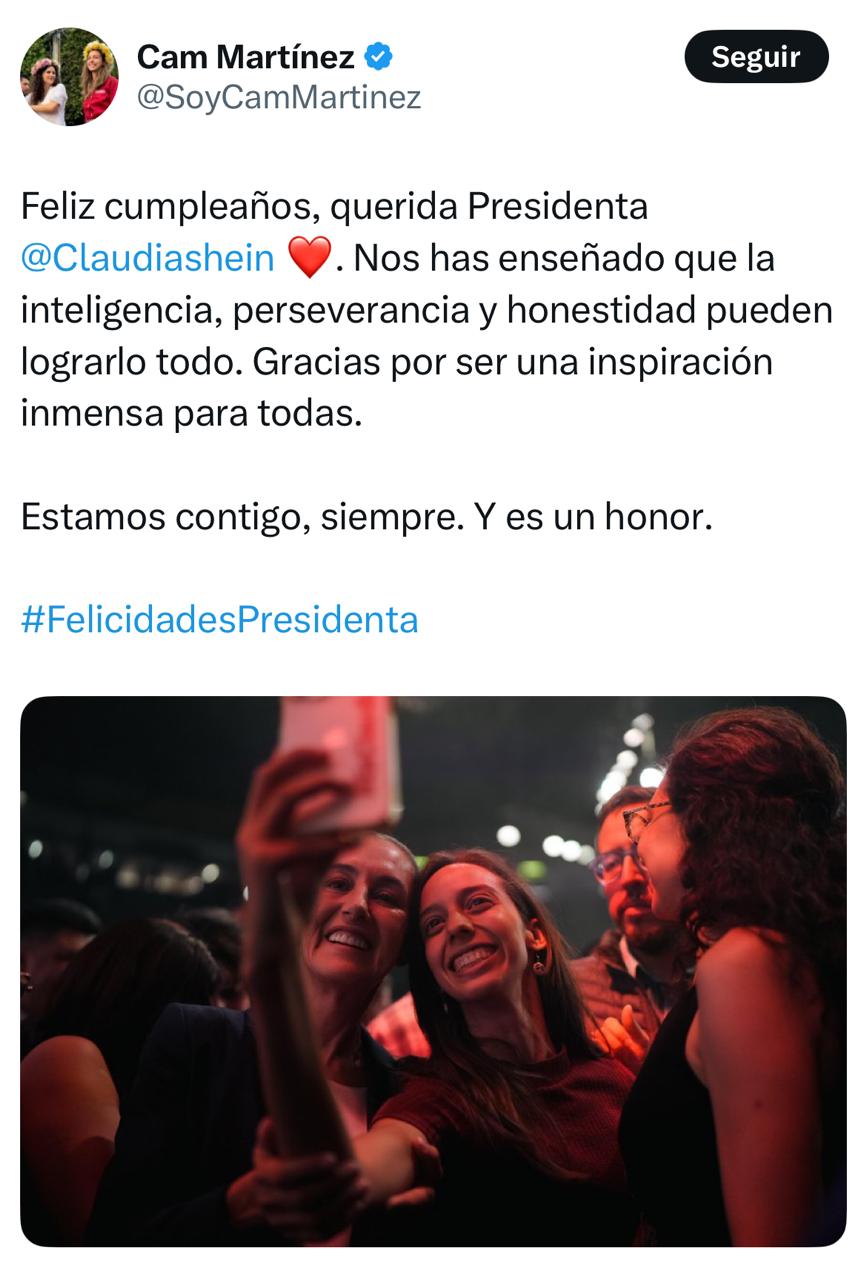 Cam Mart felicita a Sheinbaum