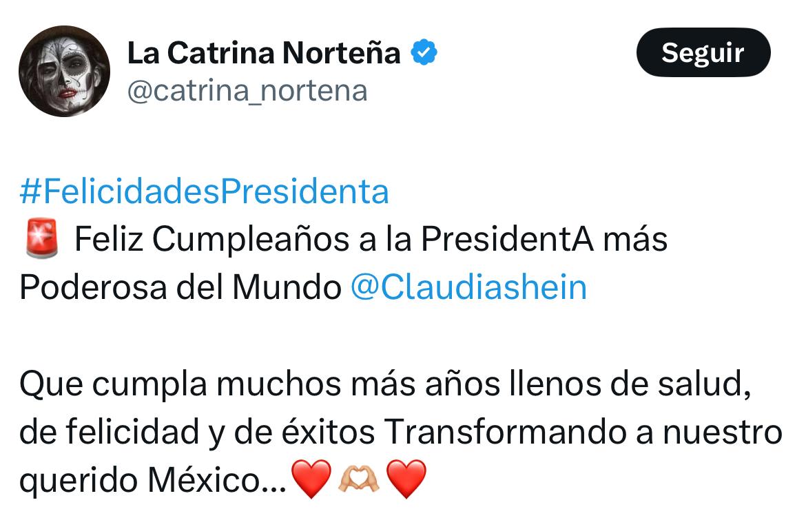 Catrina felicita a Sheinbaum