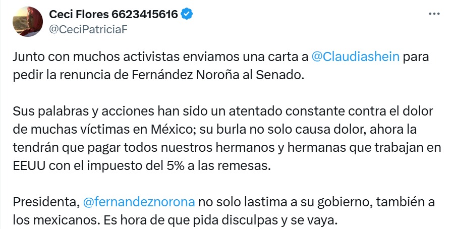 Ceci Flores contra Noroña