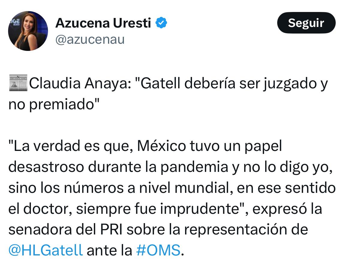Claudia Anaya reacciona a nombramiento de Gatell