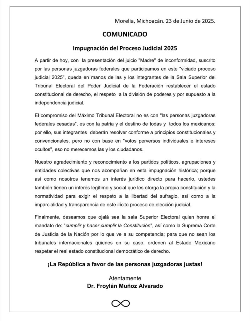 Comunicado impugnación