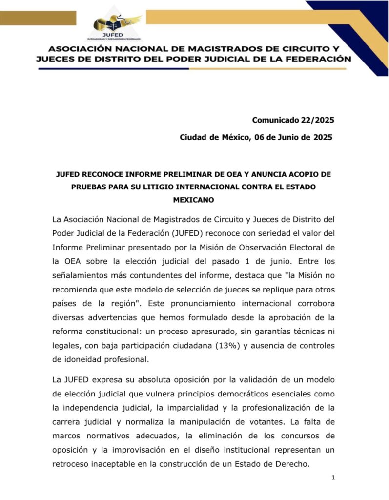 Comunicado Jufed