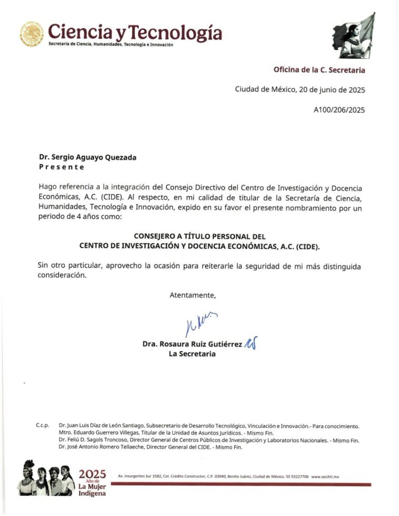 Comunicado Rosaura Ruiz