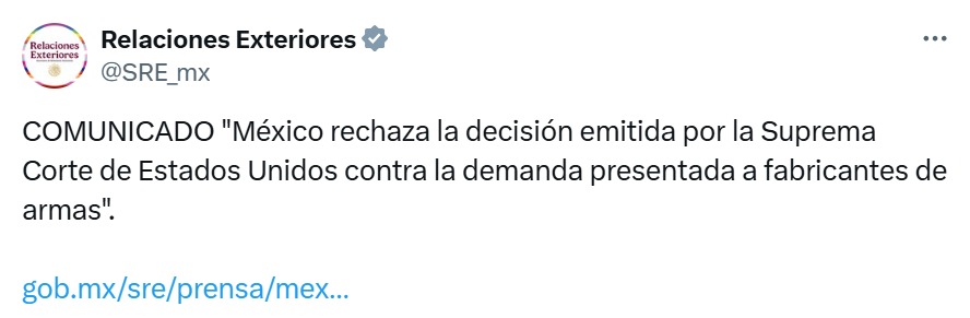 Comunicado SRE México