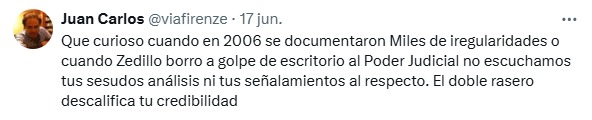 Cuando Zedillo ella no dijo nada