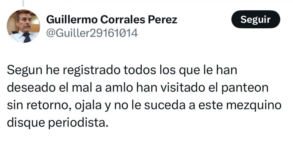 Los que desean la muerte a AMLO han muerto