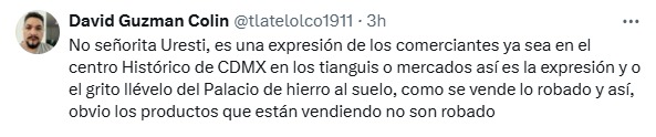 Expresión de algunos comerciantes