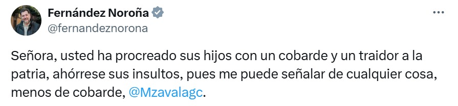 Fernández Noroña a Zavala