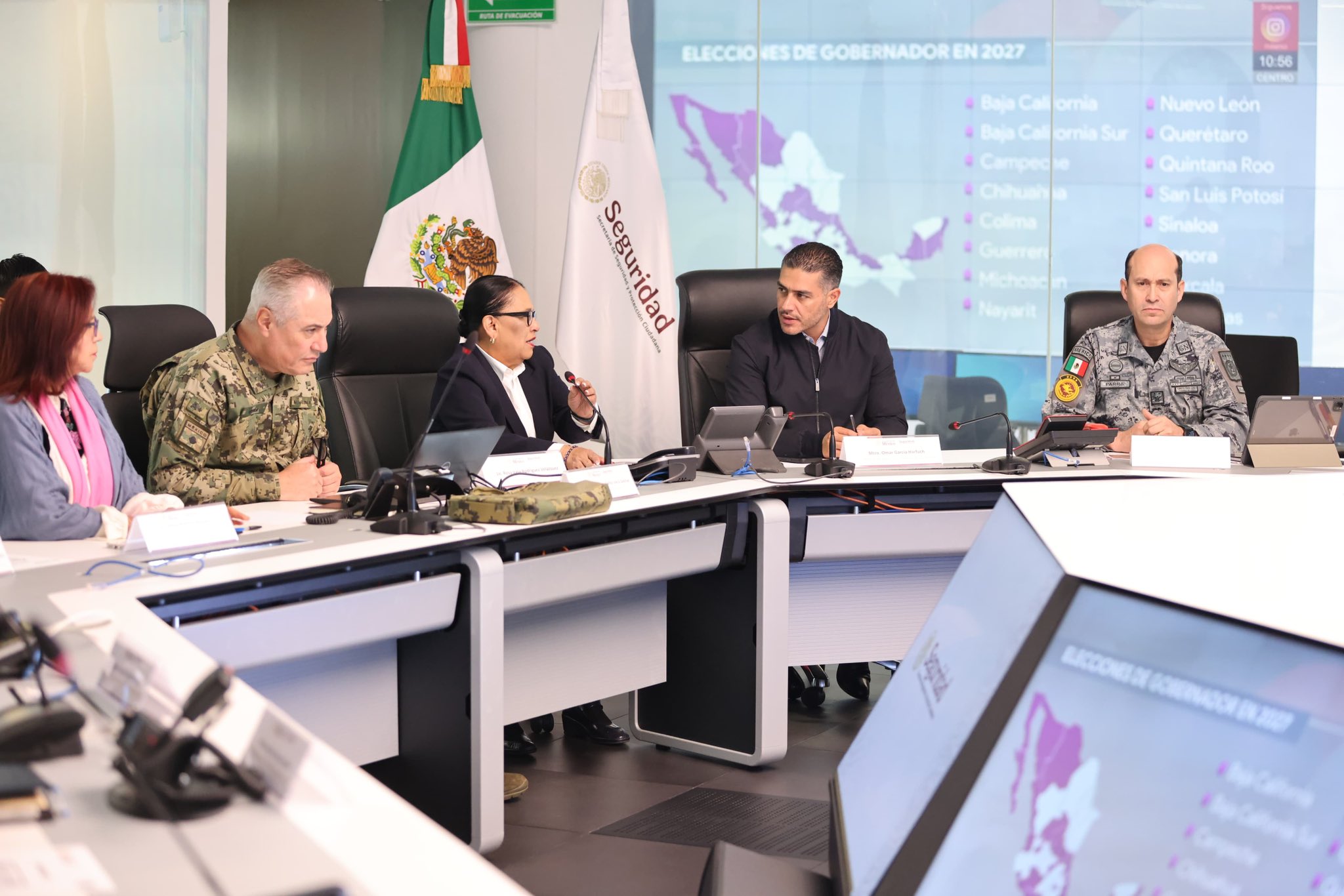 Harfuch y Rosa Icela instalan mesa de seguridad