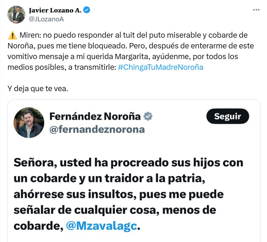Javier Lozano defiende a Zavala