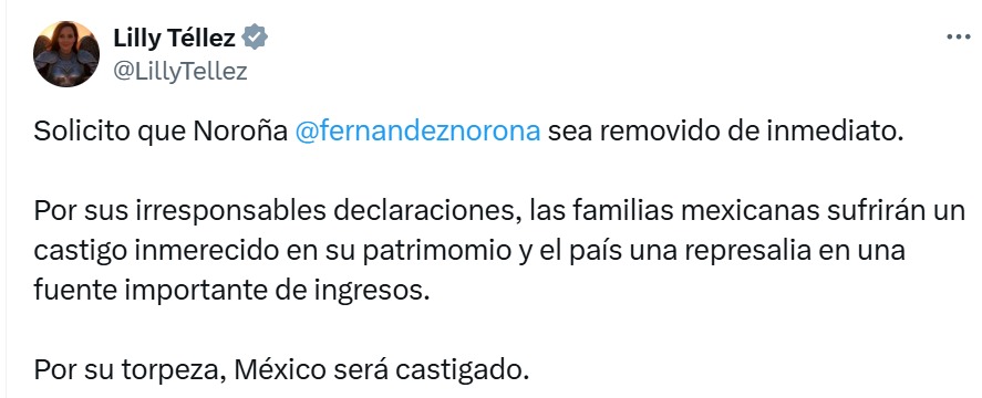 Lilly Téllez contra Noroña