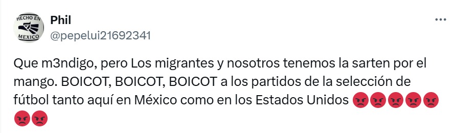 Migrantes tienen sarten por el mango