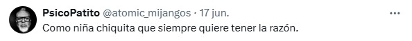 Se comporta como niña chiquita