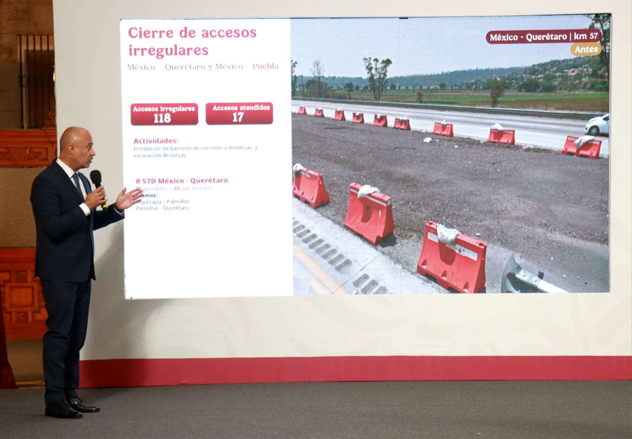 Cierre de accesos irregulares en carreteras federales