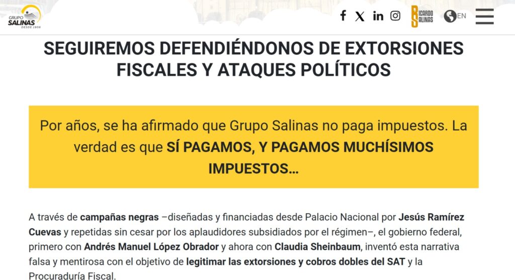 Comunicado Grupo Salinas