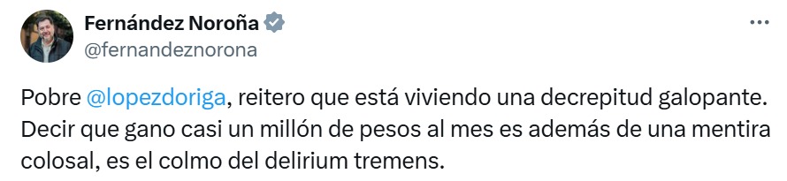Fernández Noroña a Dóriga