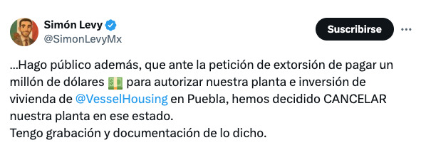 Simón Levy insiste que es socio comercial de Vessel