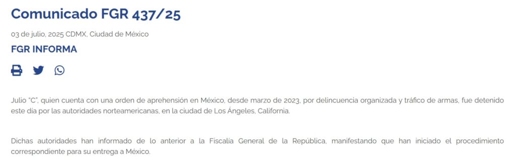 FGR comunicado hijo de Julio César Chávez