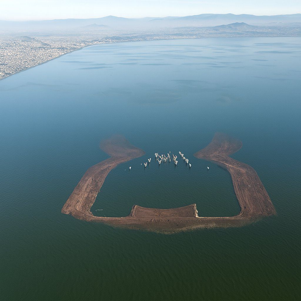 Imagen alterada NAIM lago Texcoco