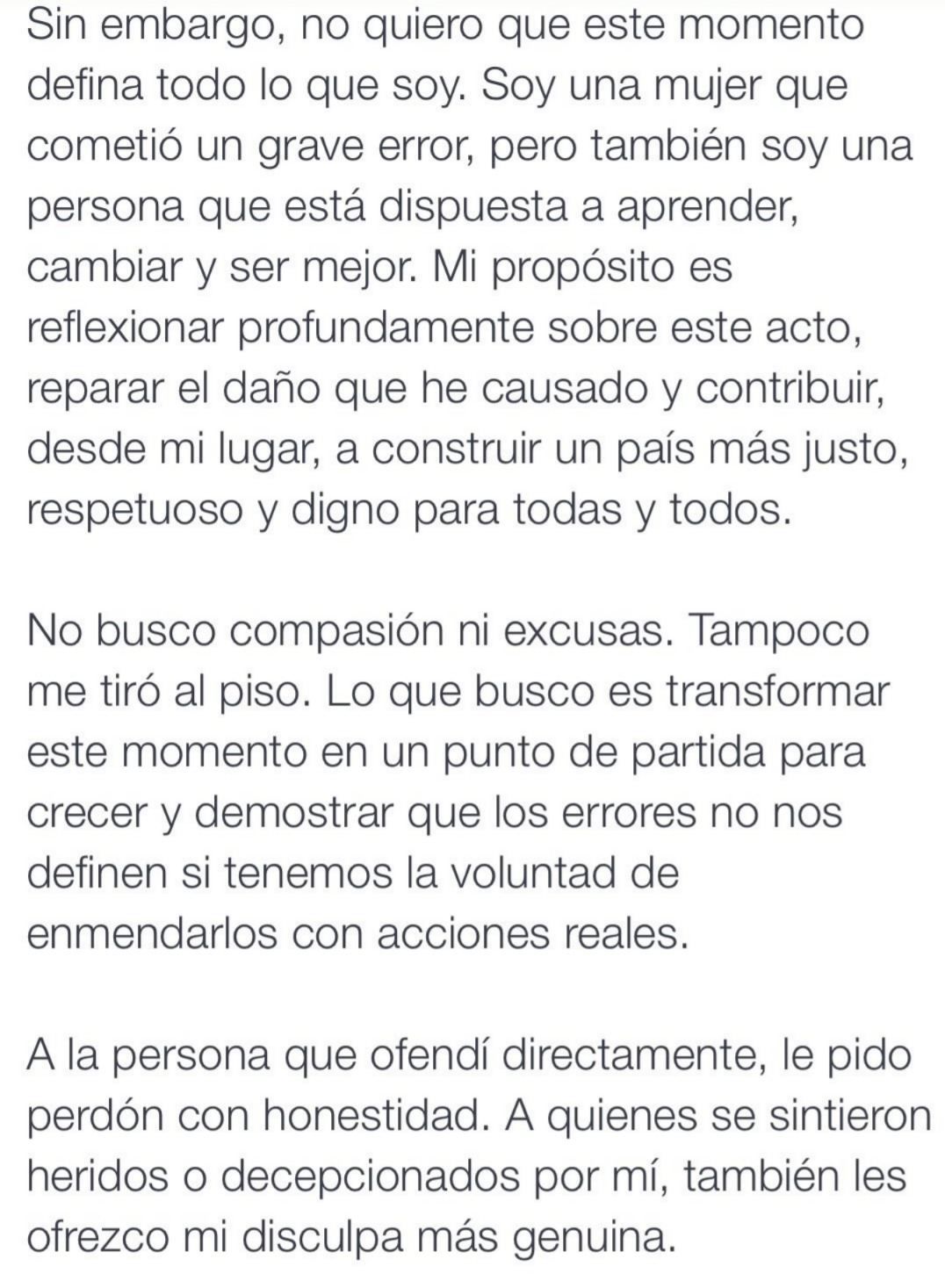 Lady Racista comunicado 2
