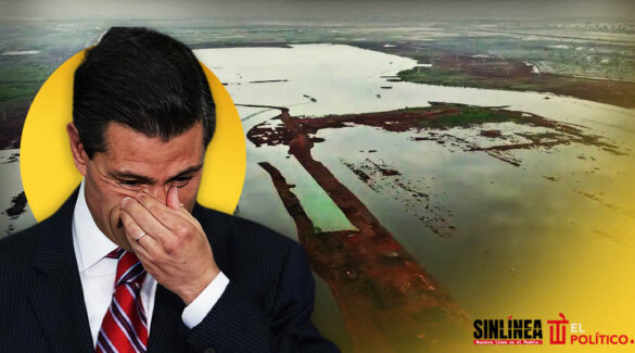 Lago de Texcoco emerge y borra estructuras del NAIM