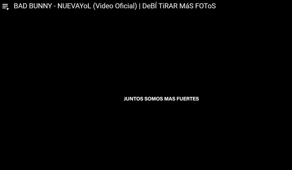 Mensaje en video de Bad Bunny