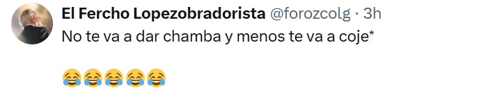 No le van a dar chamba