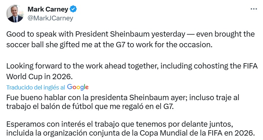 Publicación Carney Sheinbaum
