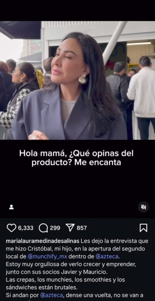 Publicación hijo de Salinas Pliego