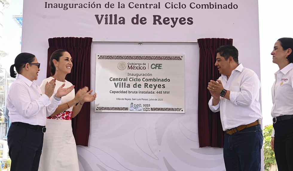 Sheinbaum inaugura planta de CFE en San Luuis Potosí