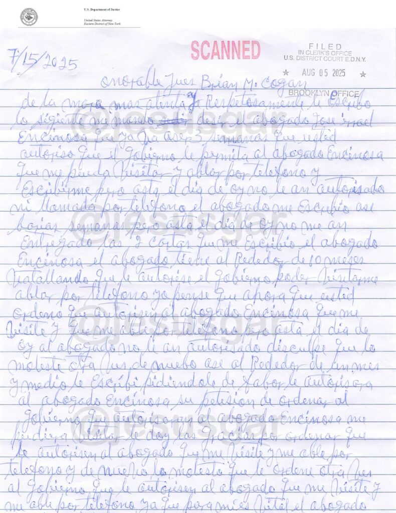 Carta de El Chapo