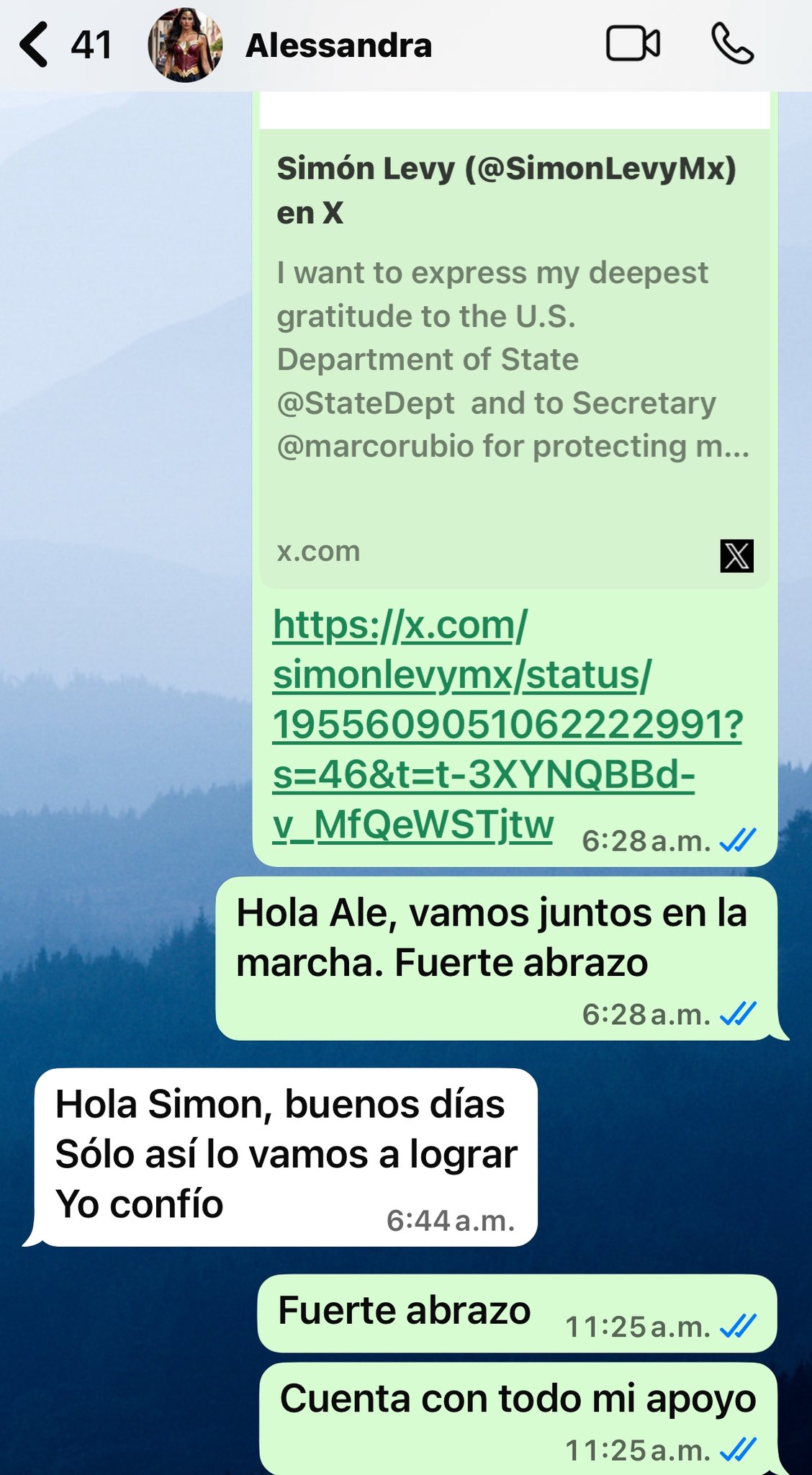 Chat entre Simón Levy y Alessandra