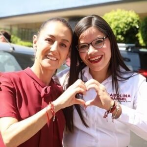 Presidenta Claudia Sheinbaum y Carolina Rangel