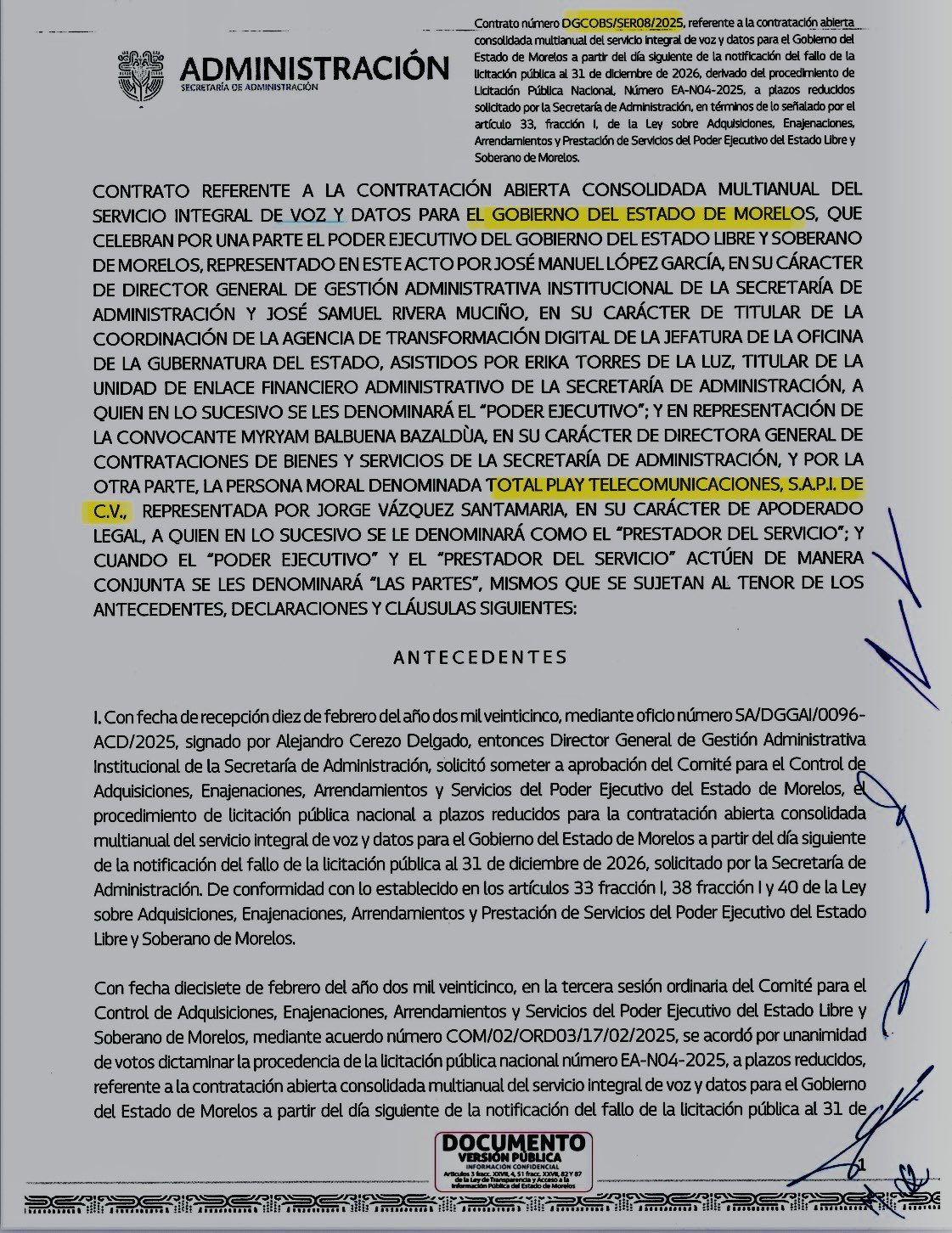 Contrato Gobierno de Morelos